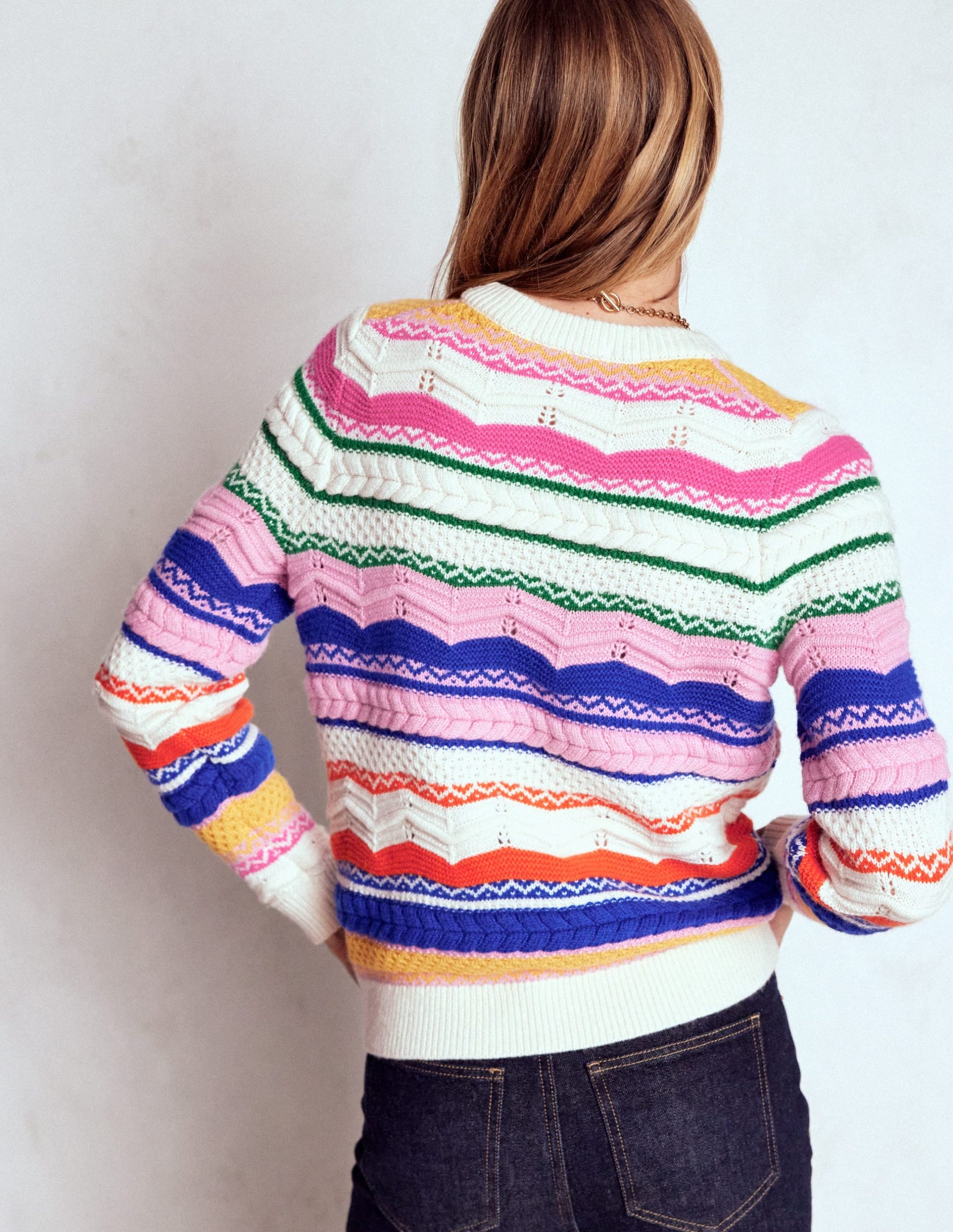 Textured Fair Isle Sweater-Multi - Image 3