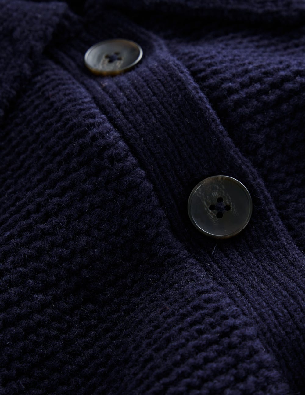 Chunky Collar Knitted Jacket-Navy - Image 6