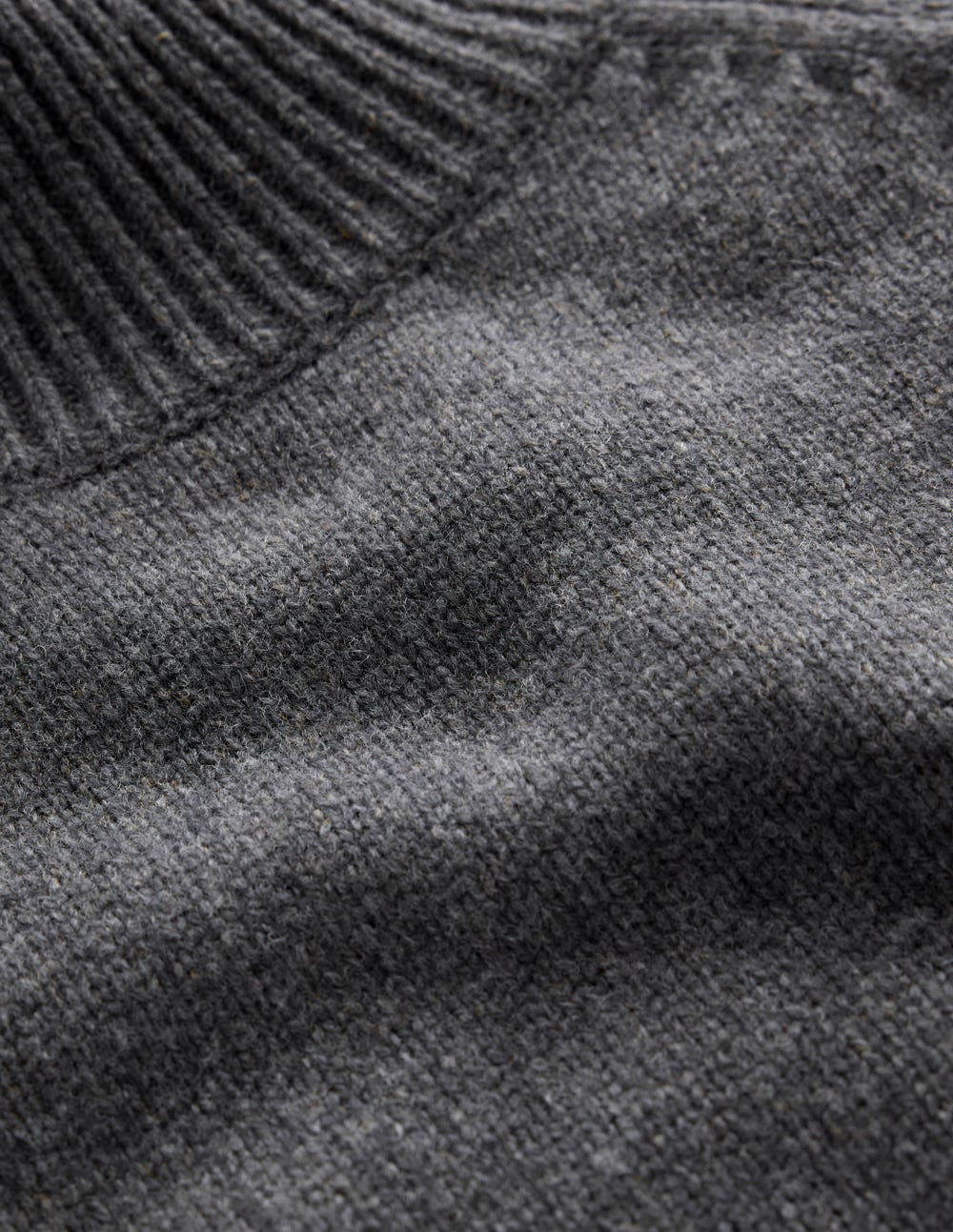 Marion Merino Rib Neck Sweater-Charcoal Melange - Image 6