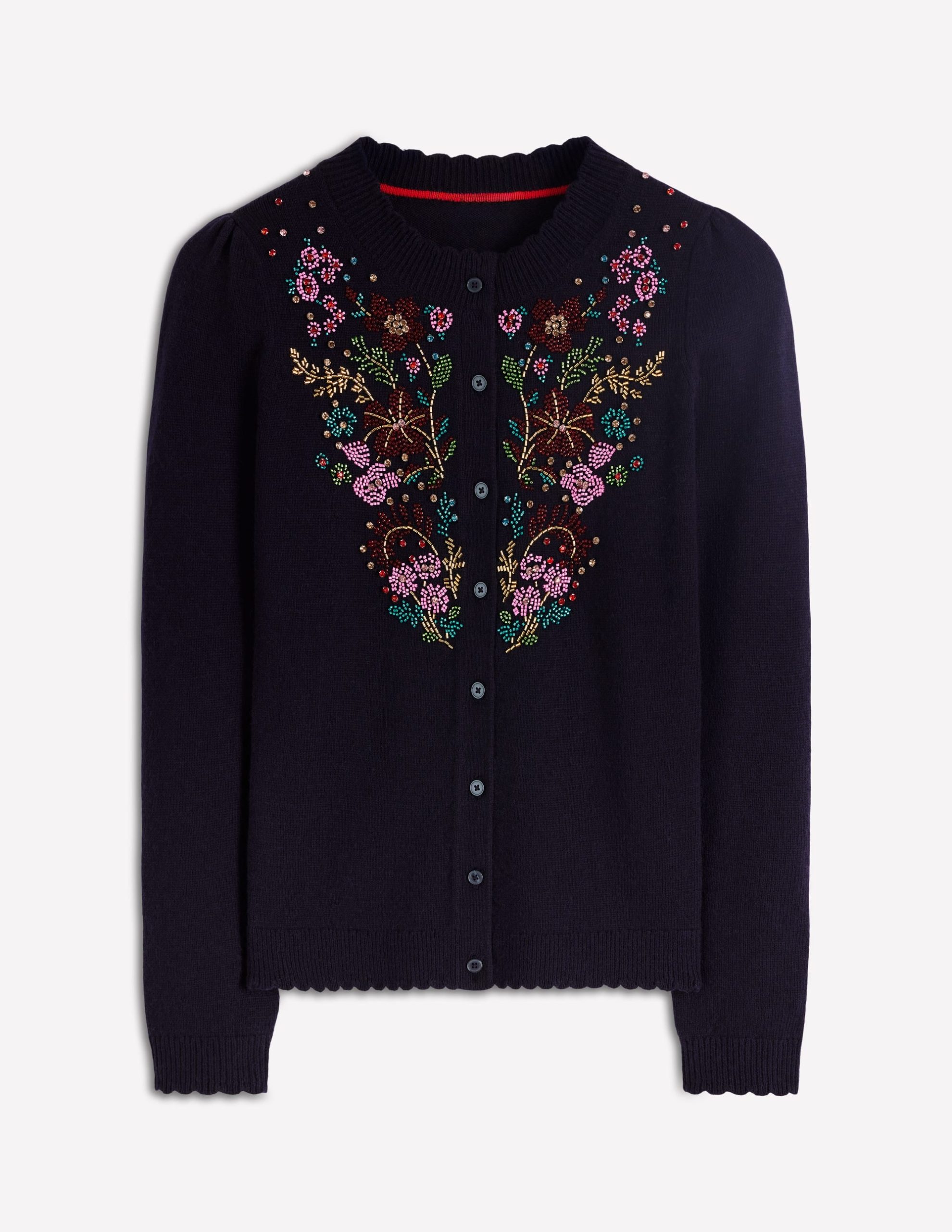 Elizabeth Embellished Cardigan-Navy. Floral Embellishment - Image 7