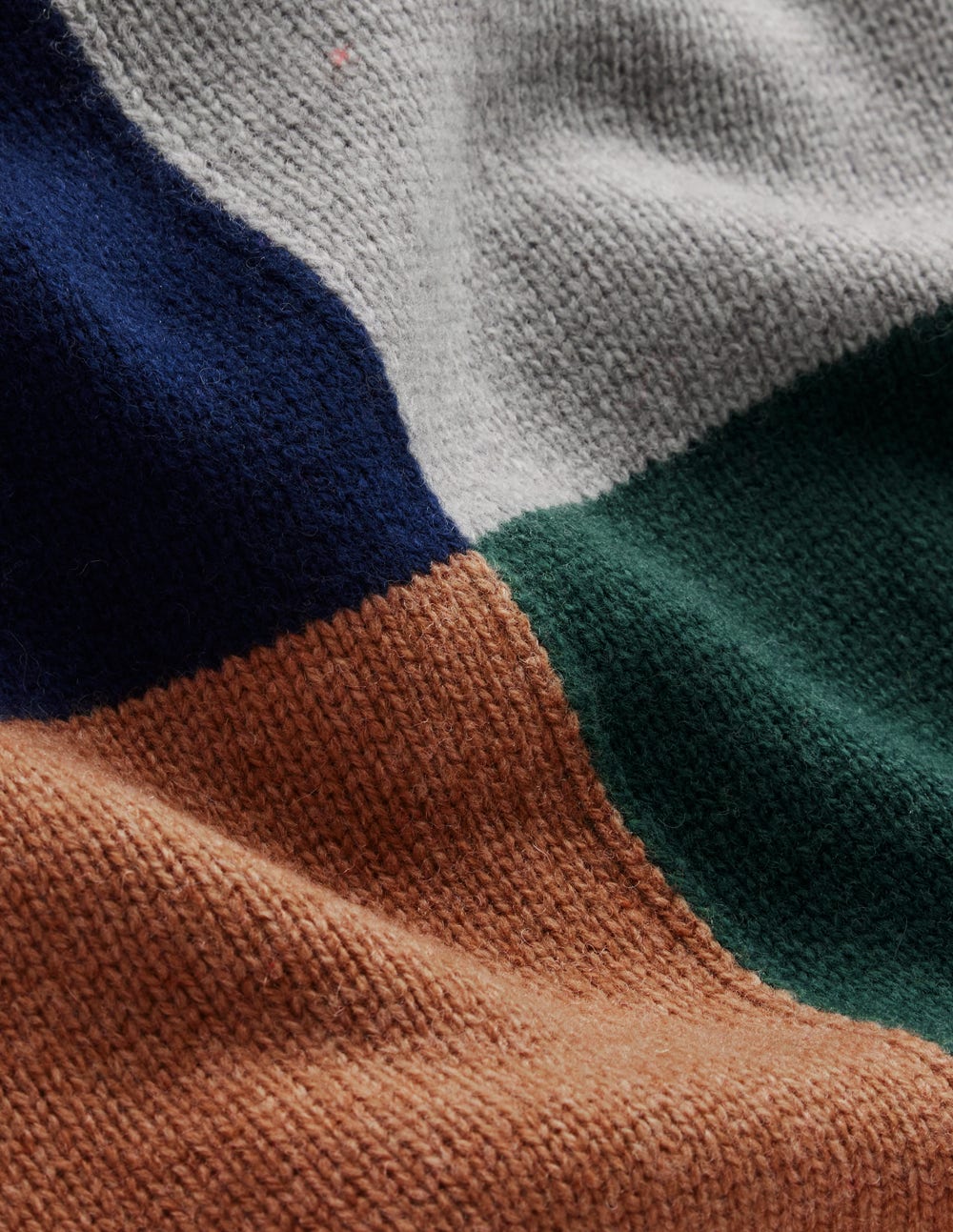 Polly Merino Roll Neck Sweater-Grey Marl Check - Image 8