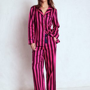 Cotton Pajama Pants-Pink Stripe