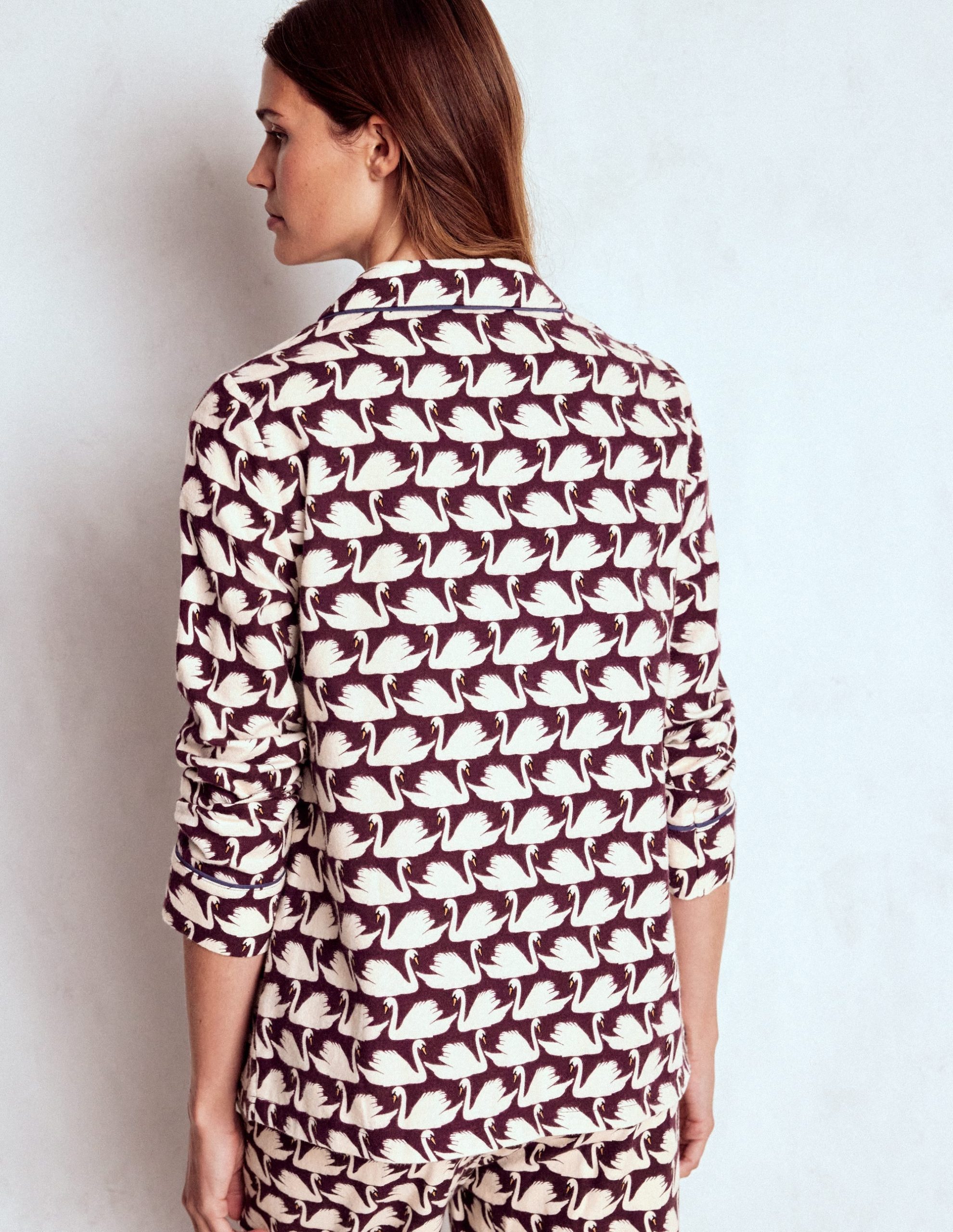 Brushed Cotton Pyjama Shirt-Winetasting. Geo Swan - Image 3