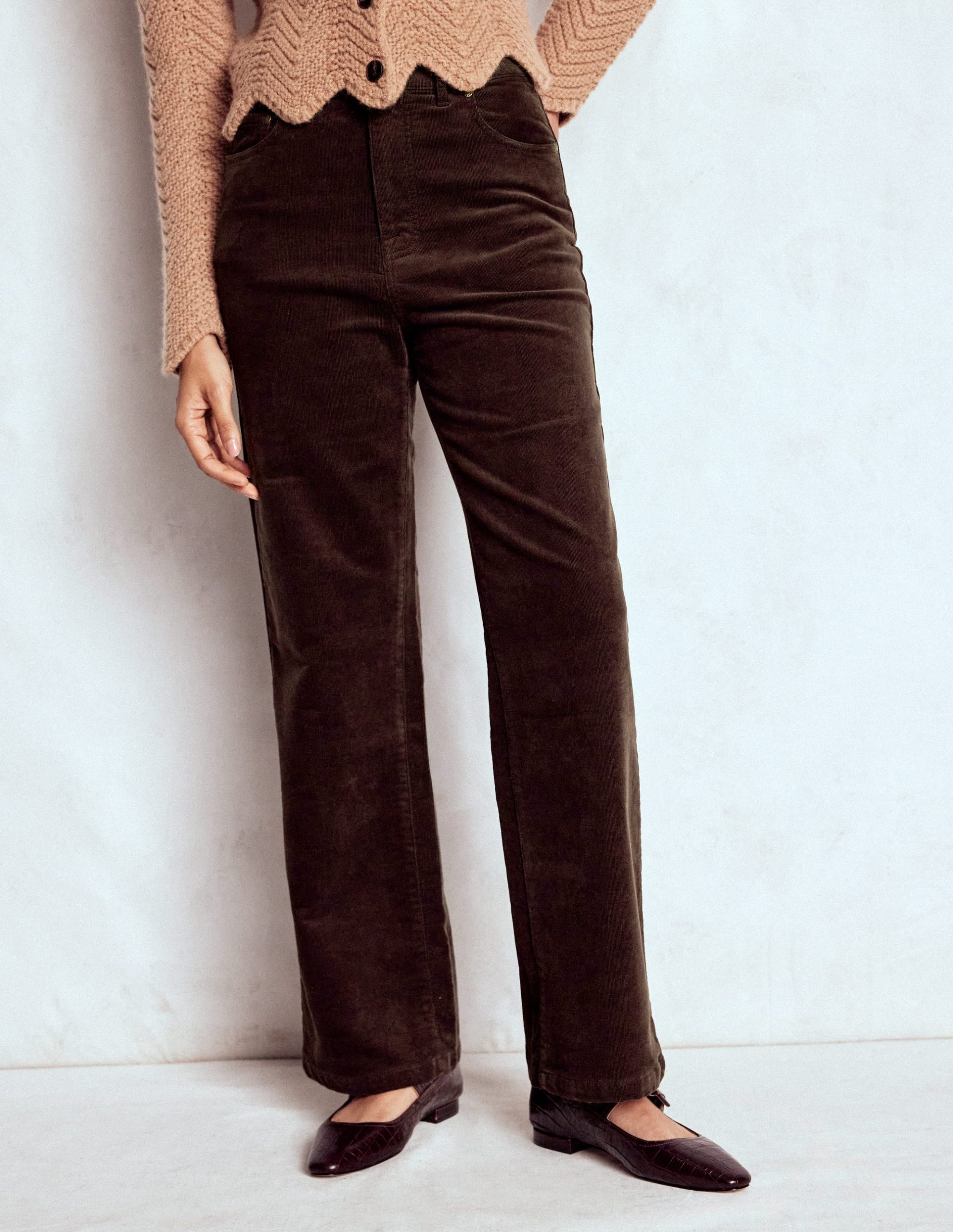 5-Pocket Cord Column Jeans-Espresso - Image 2