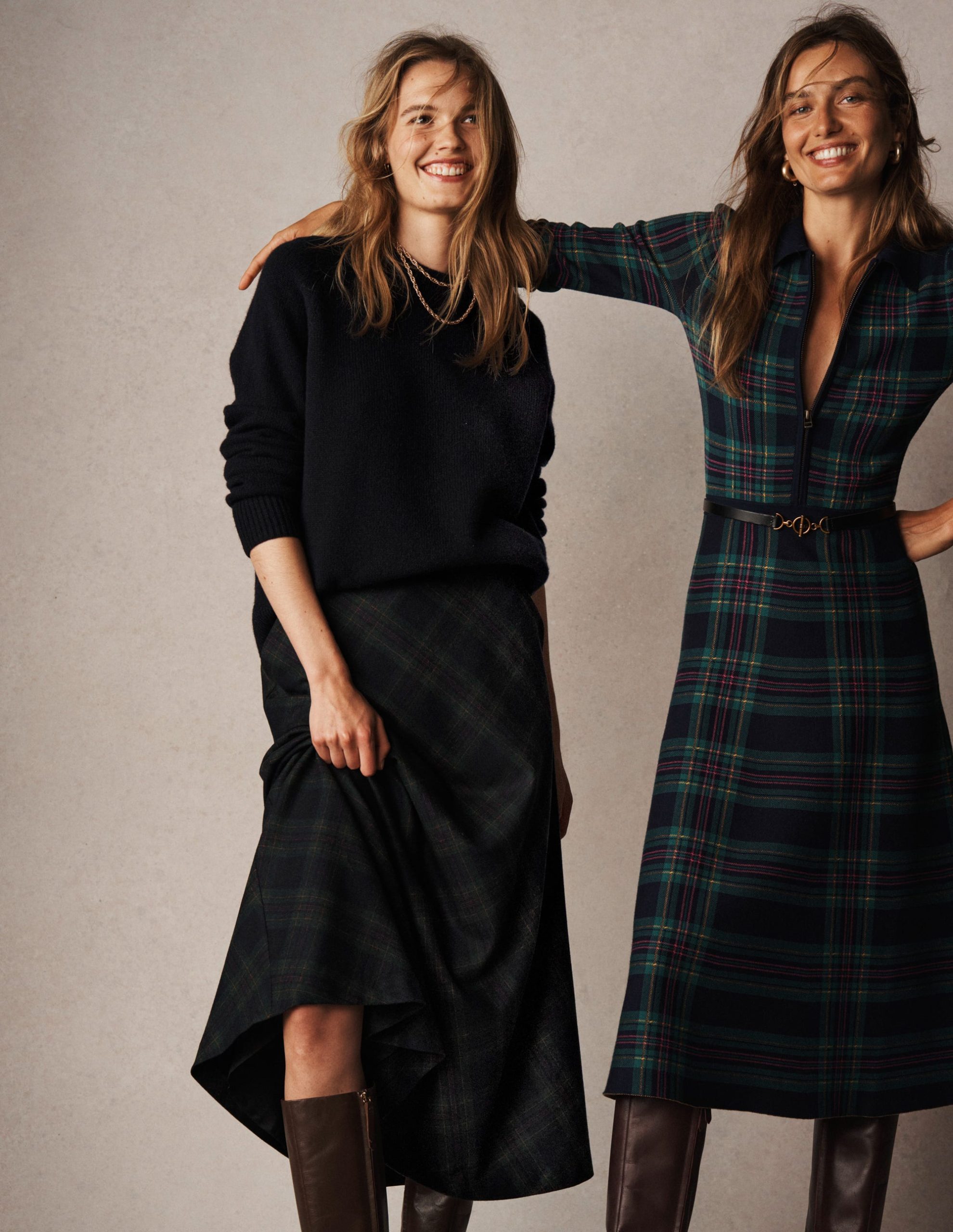 Hayley Wool Midi Skirt-Black Watch - Image 2