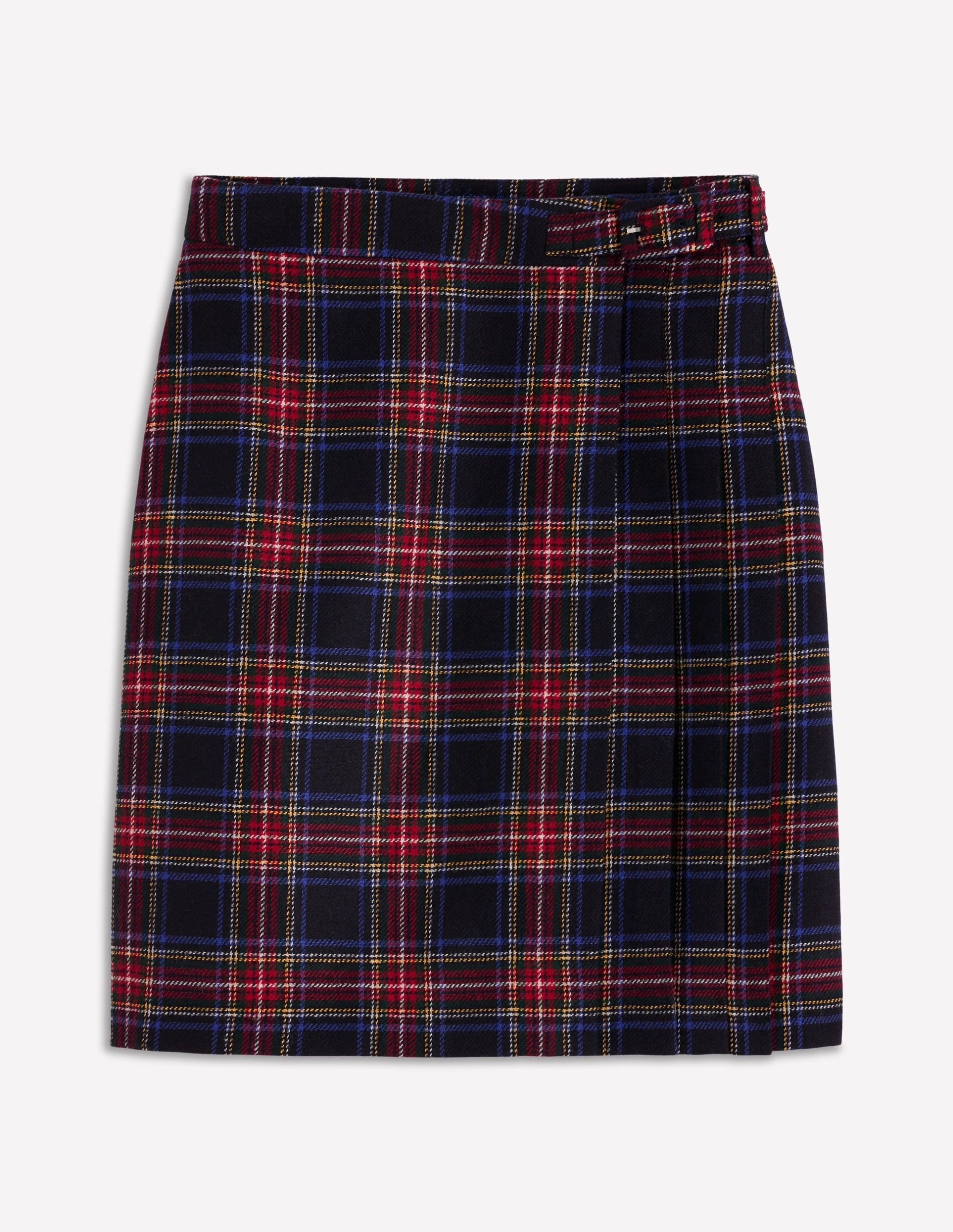 Helen Wool Kilt Skirt-Navy. Green and Red Check - Image 6