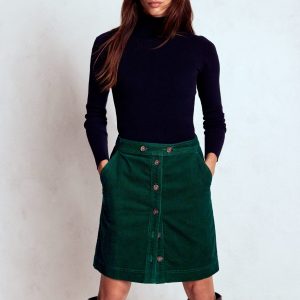 Cecelia Cord Skirt-Emerald Night