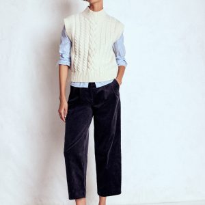 Bloomsbury Cord Pants-NAVY
