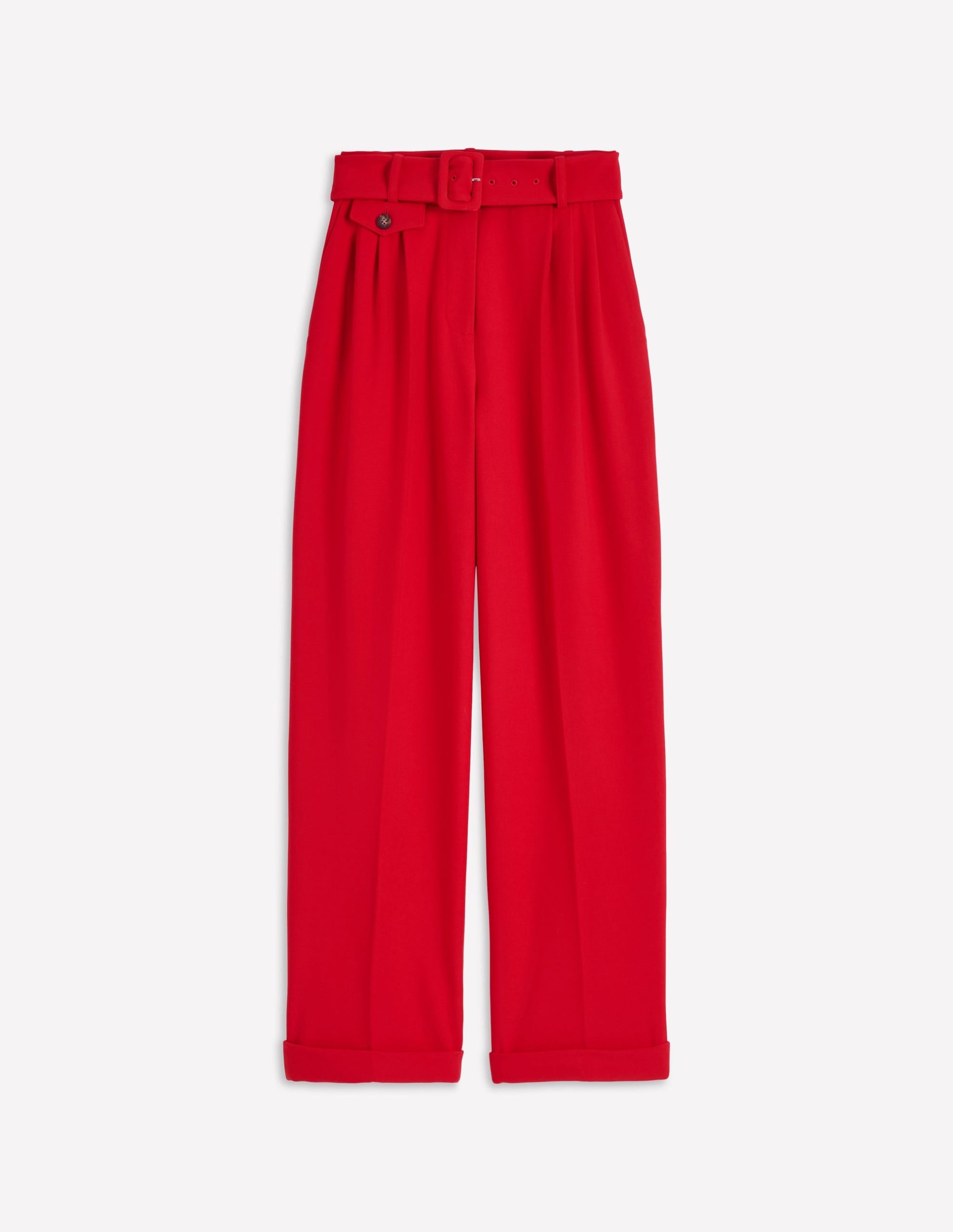 Pleat Front Pants-Chilli Pepper - Image 5