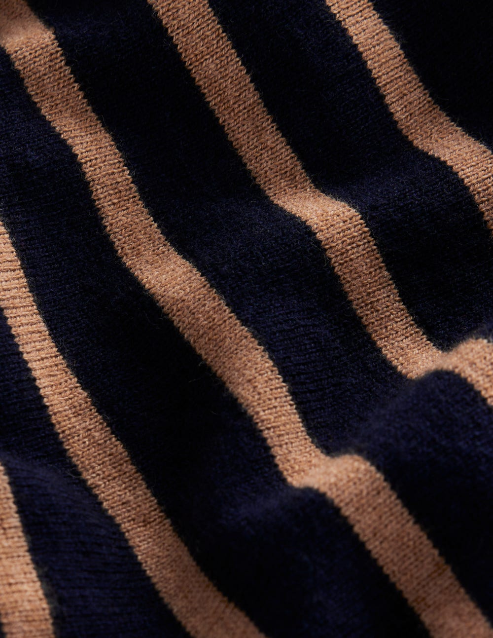 Liz Knitted Midi Skirt-Navy and Camel Stripe - Image 7