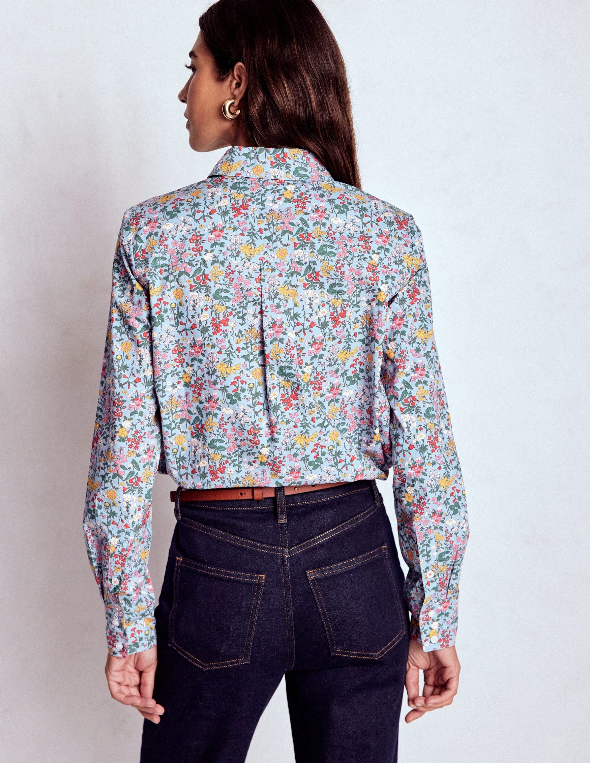 Sienna Cotton Shirt-Windward Blue. Delicate Meadow - Image 3