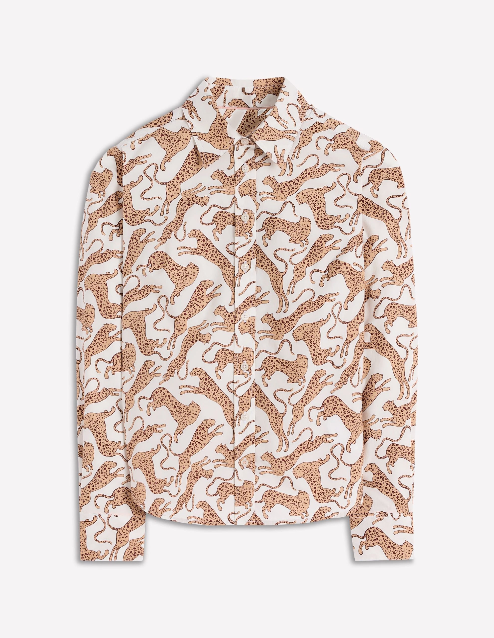 Sienna Cotton Shirt-Ivory. Leaping Leopard - Image 5