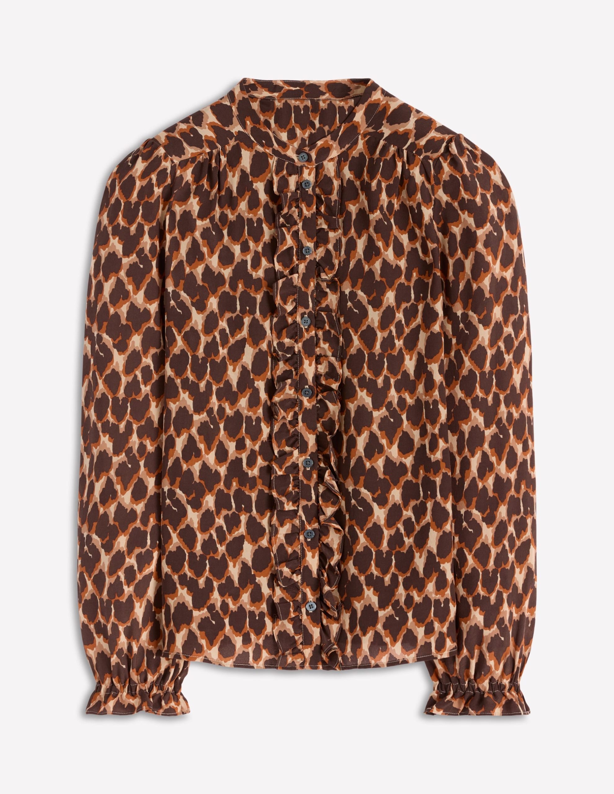 Alice Frill Front Silk Top-Leopard Spots - Image 6