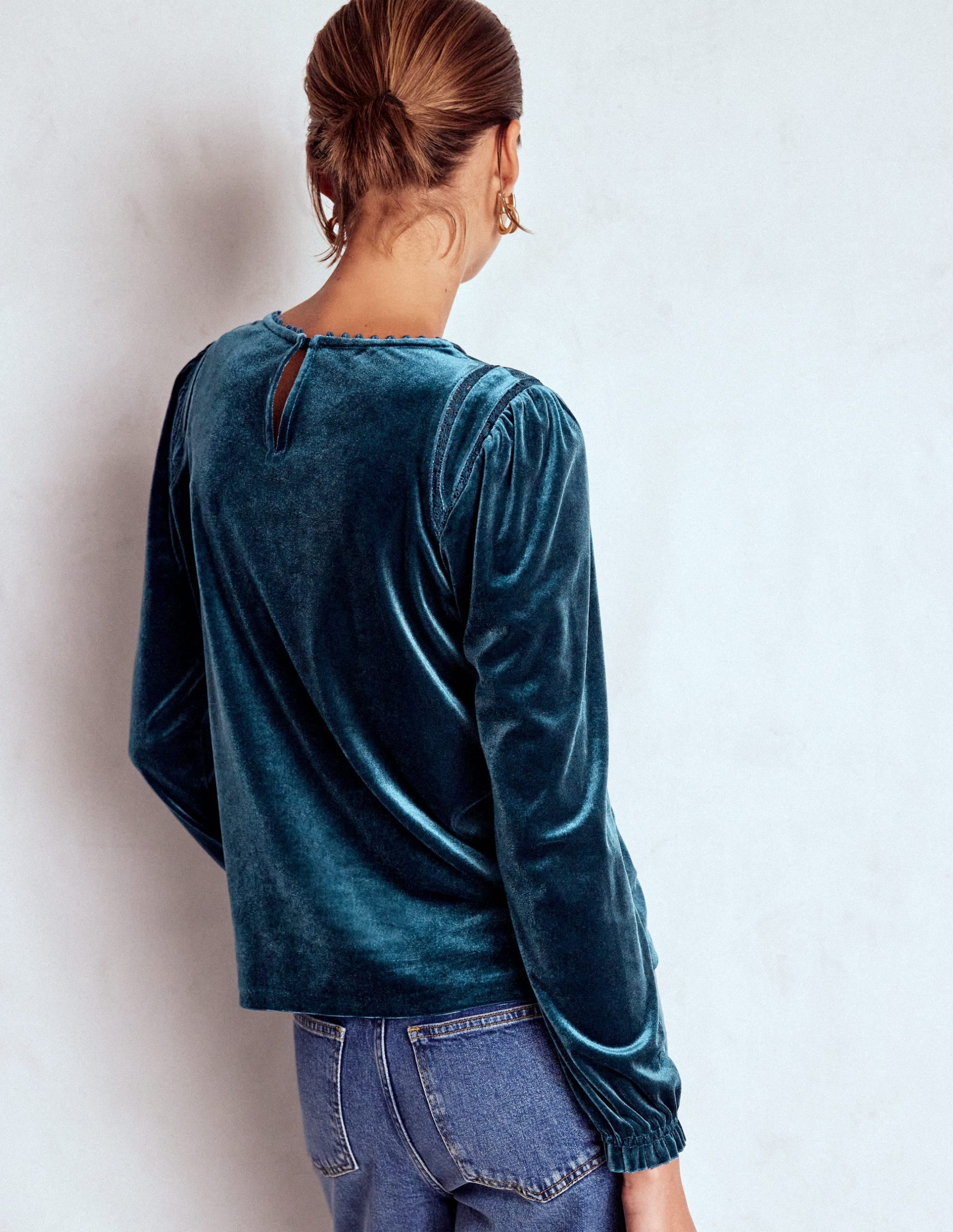 Mila Velvet Top-Midnight Ocean - Image 3