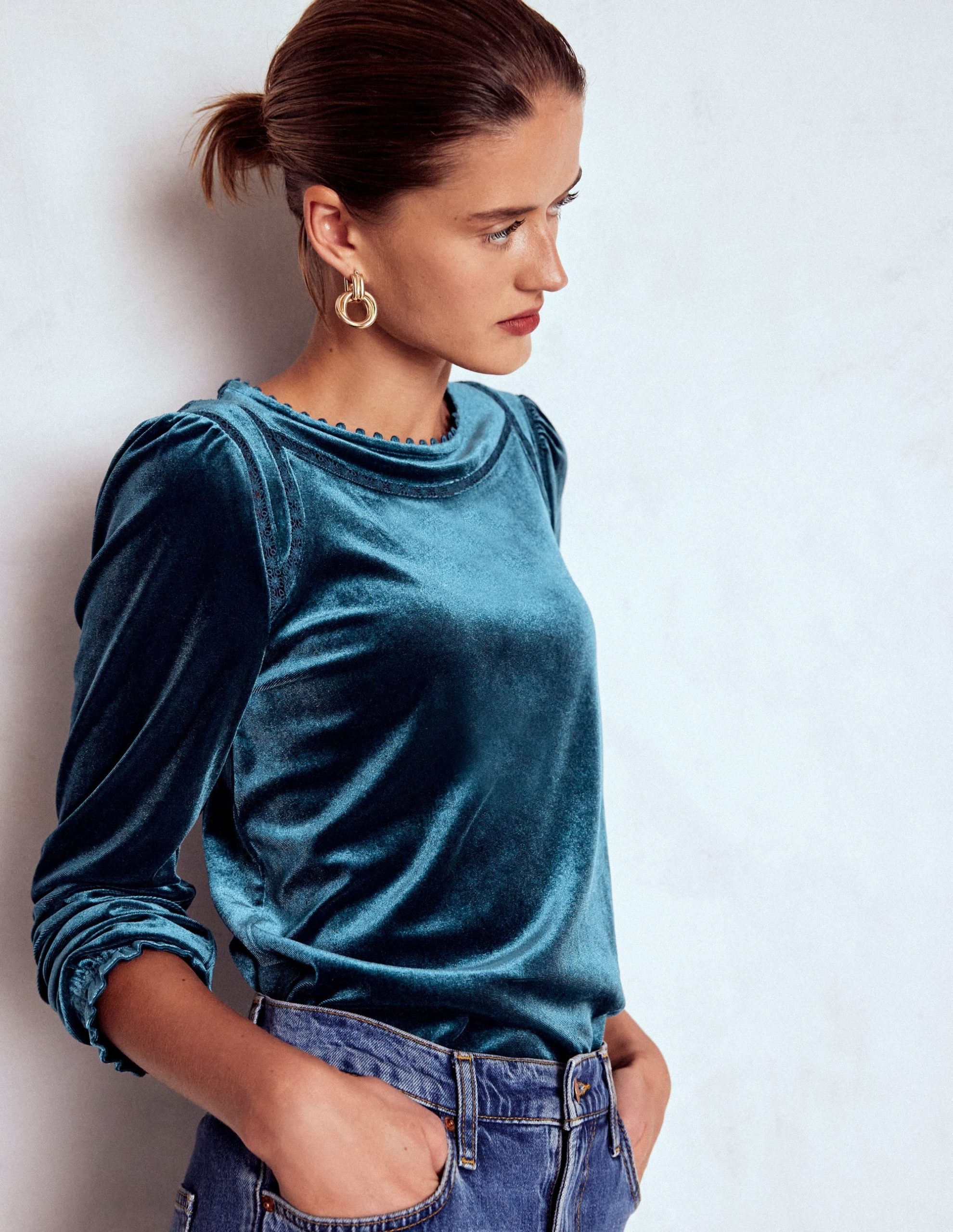Mila Velvet Top-Midnight Ocean - Image 4