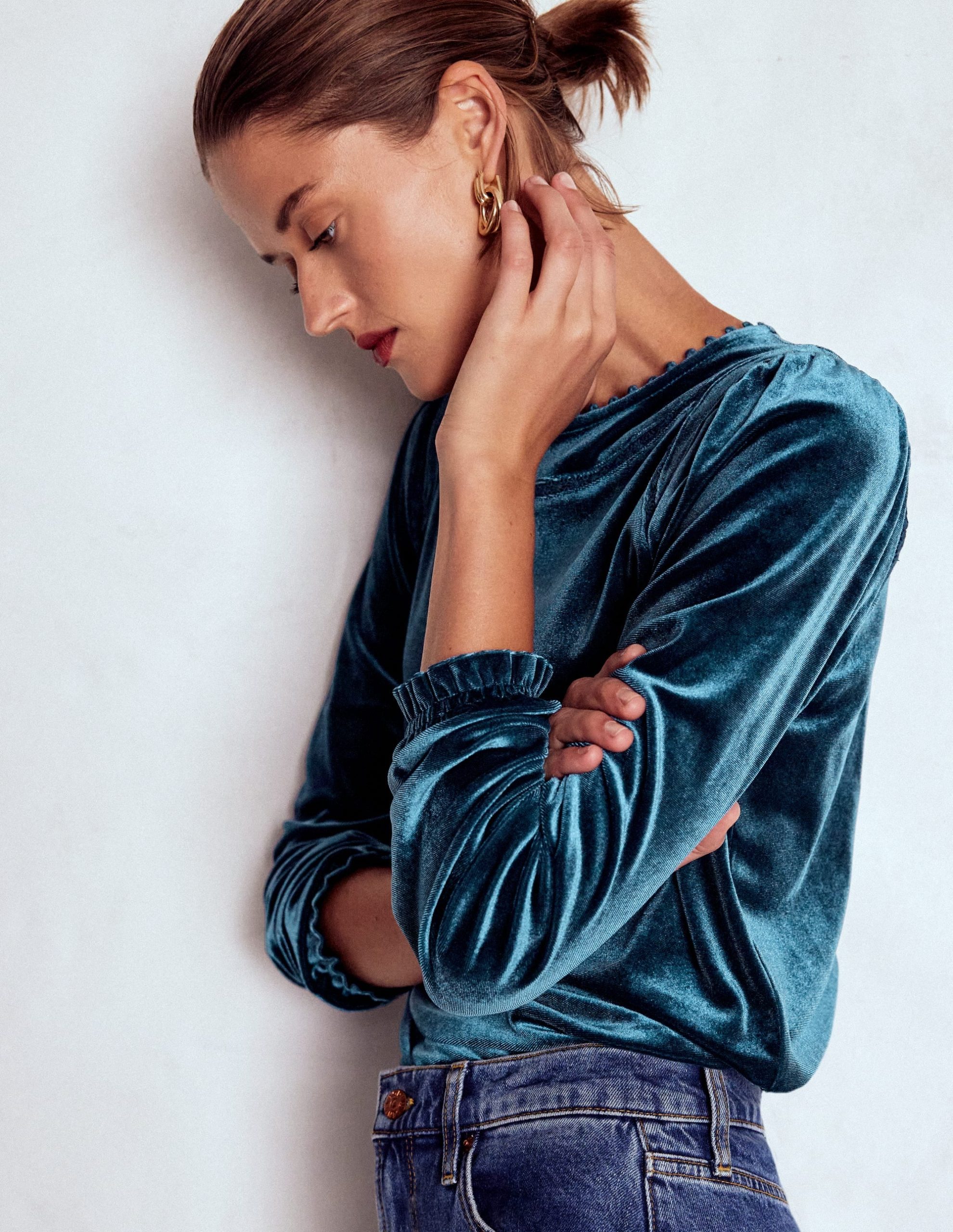 Mila Velvet Top-Midnight Ocean - Image 5