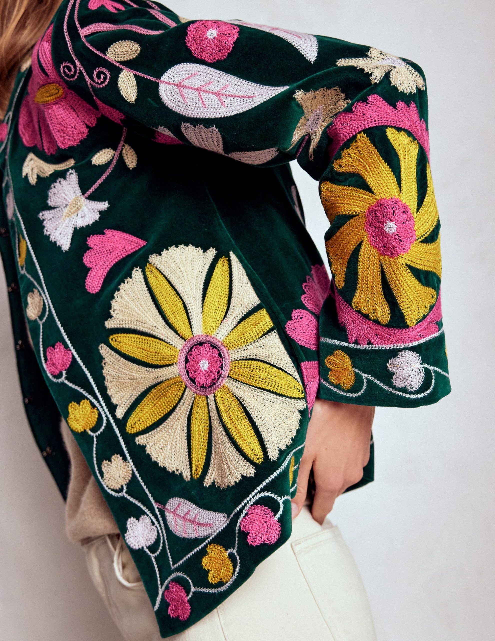 Embroidered Souvenir Jacket-Emerald Night Embroidery - Image 2