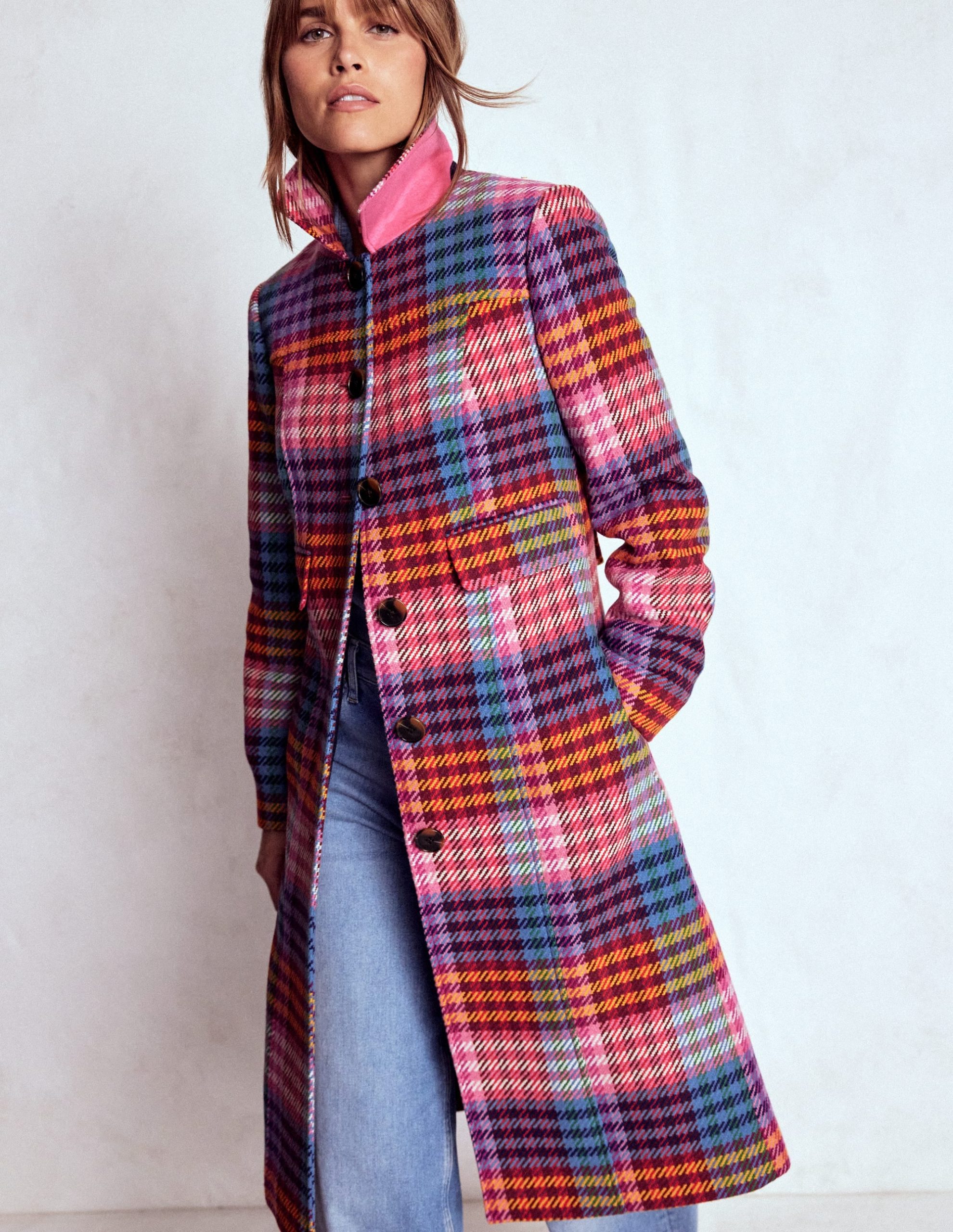 St Albans Coat-Rainbow Blanket Multi Gingham
