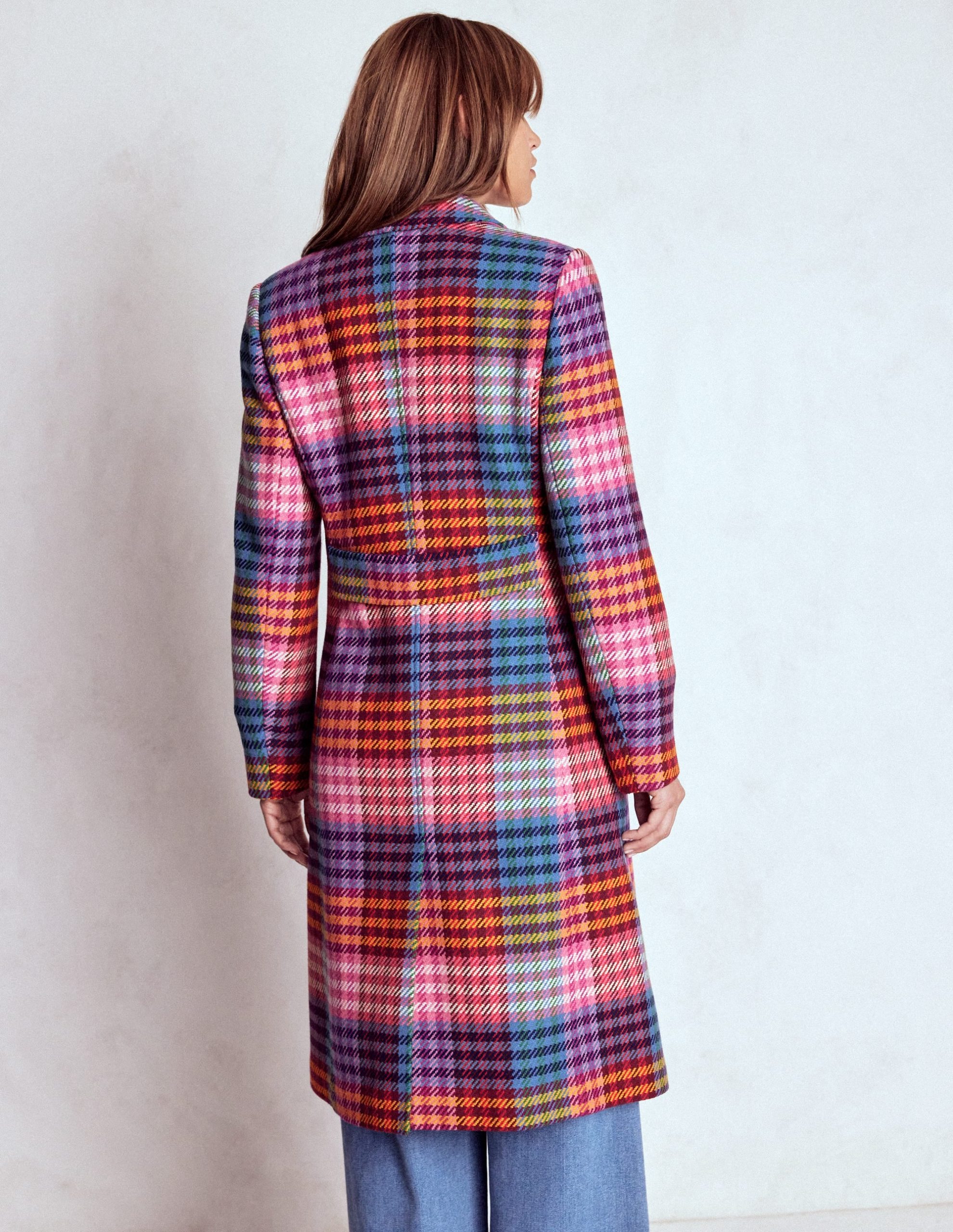 St Albans Coat-Rainbow Blanket Multi Gingham - Image 4