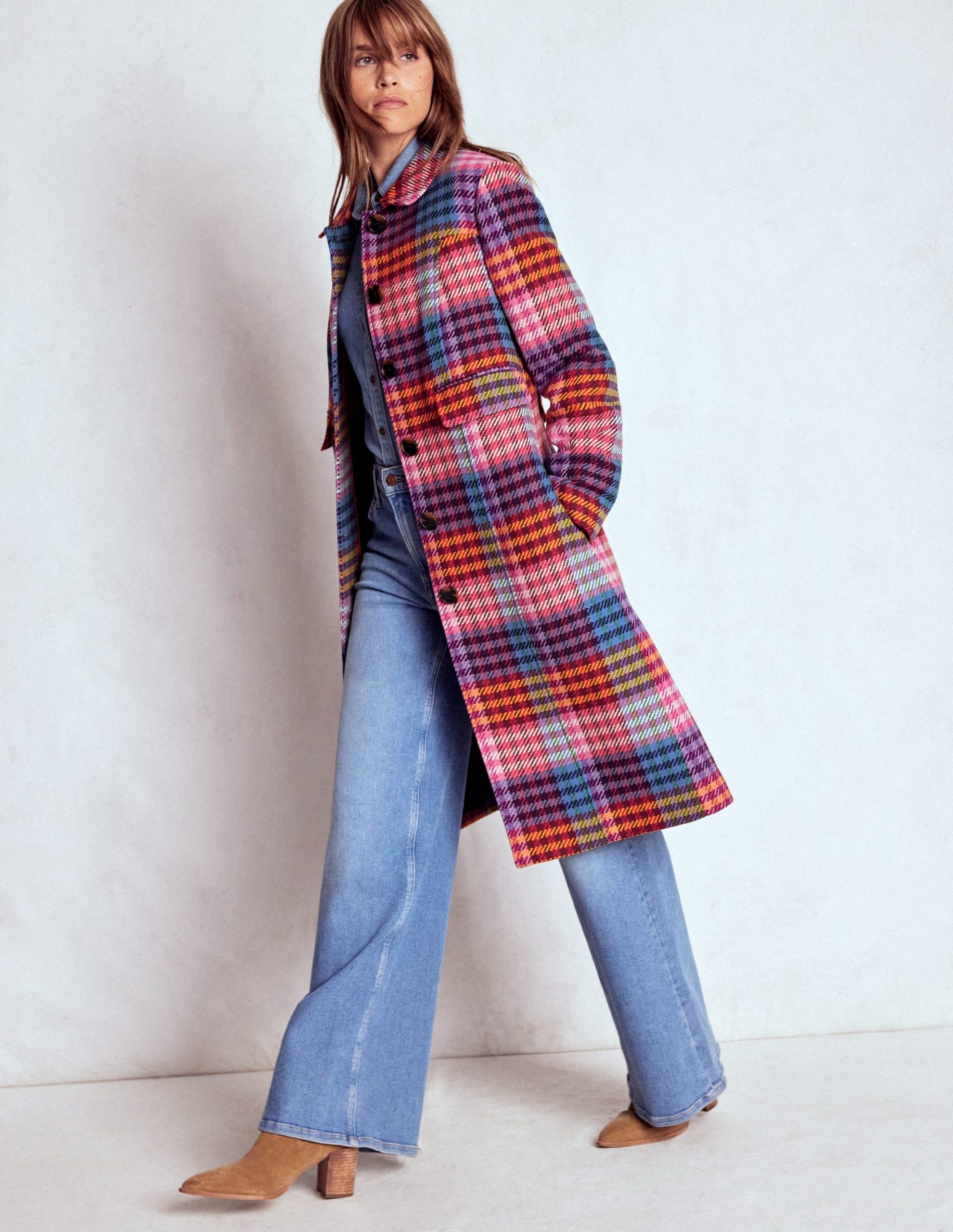 St Albans Coat-Rainbow Blanket Multi Gingham - Image 5