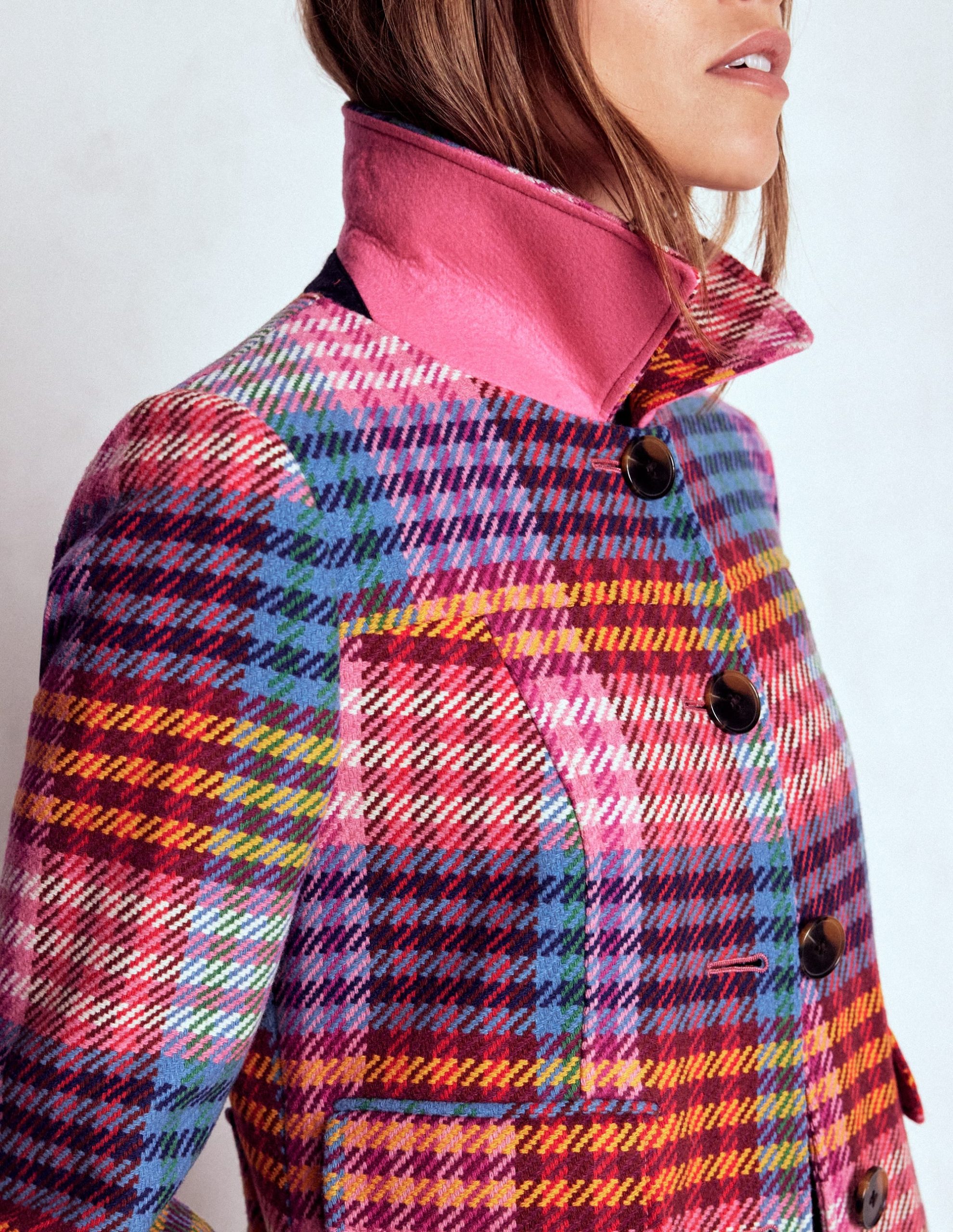 St Albans Coat-Rainbow Blanket Multi Gingham - Image 8