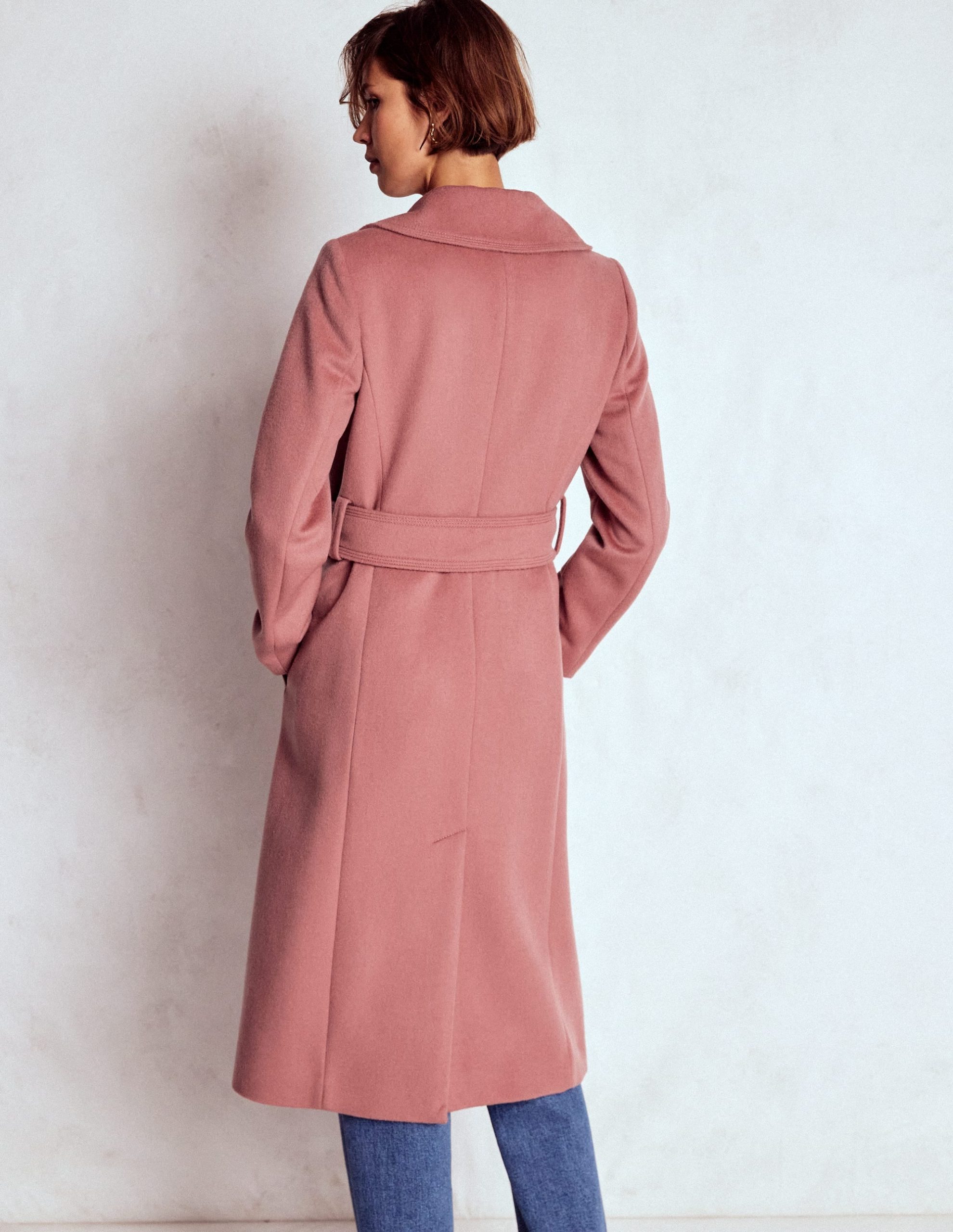Bow Front Coat-Dusty Pink - Image 3