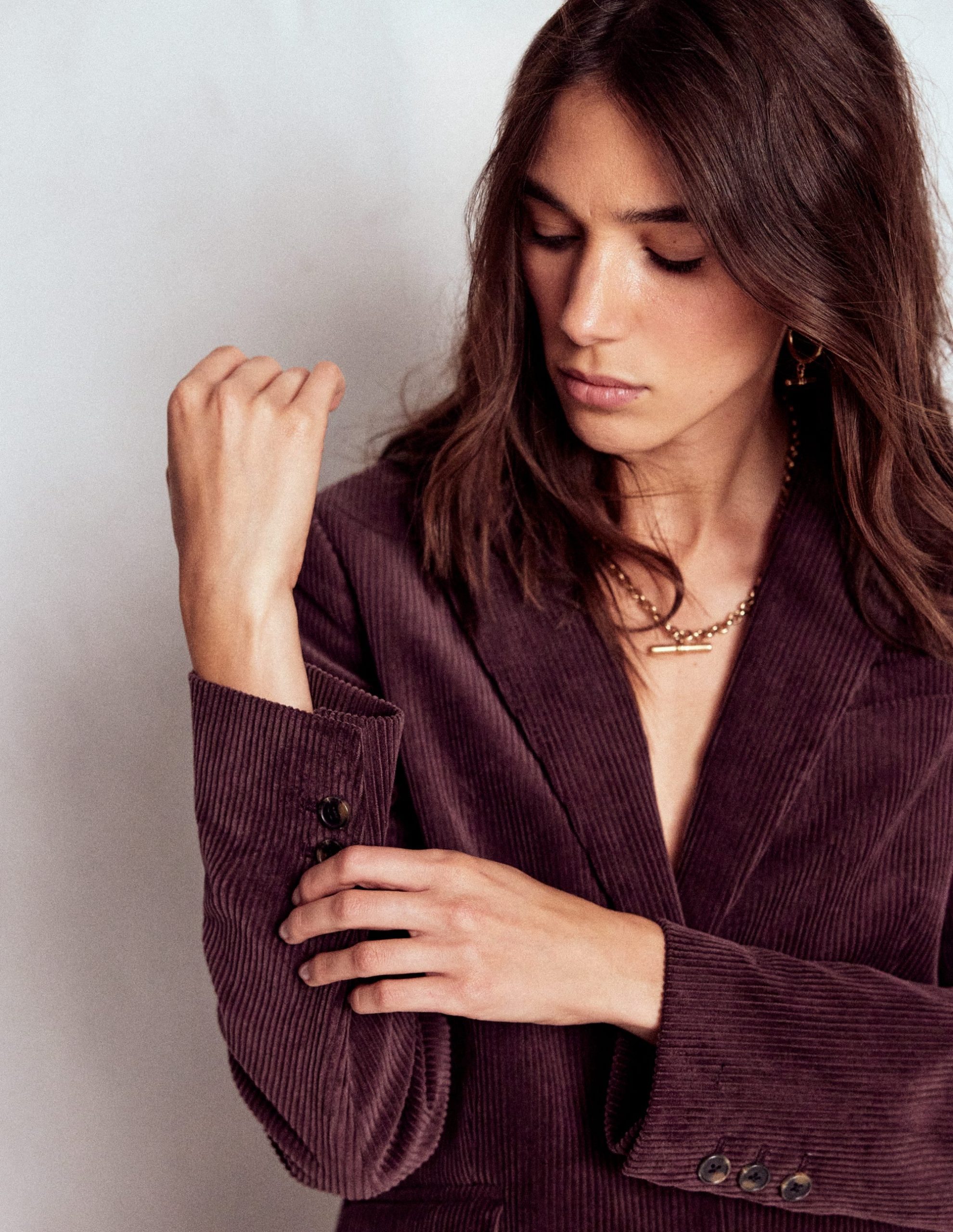 Woodbridge Cord Blazer-Deep Aubergine - Image 2