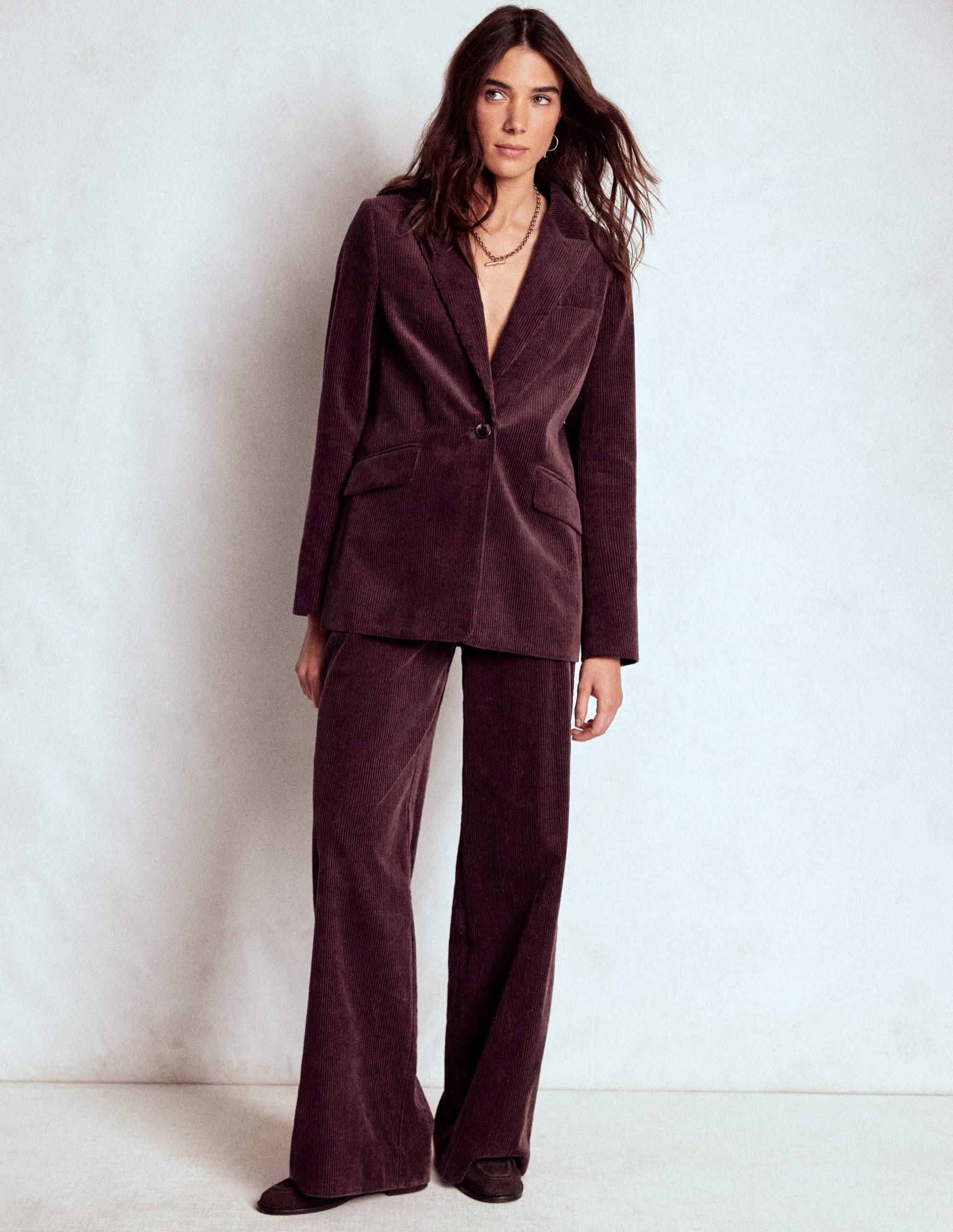 Woodbridge Cord Blazer-Deep Aubergine - Image 4