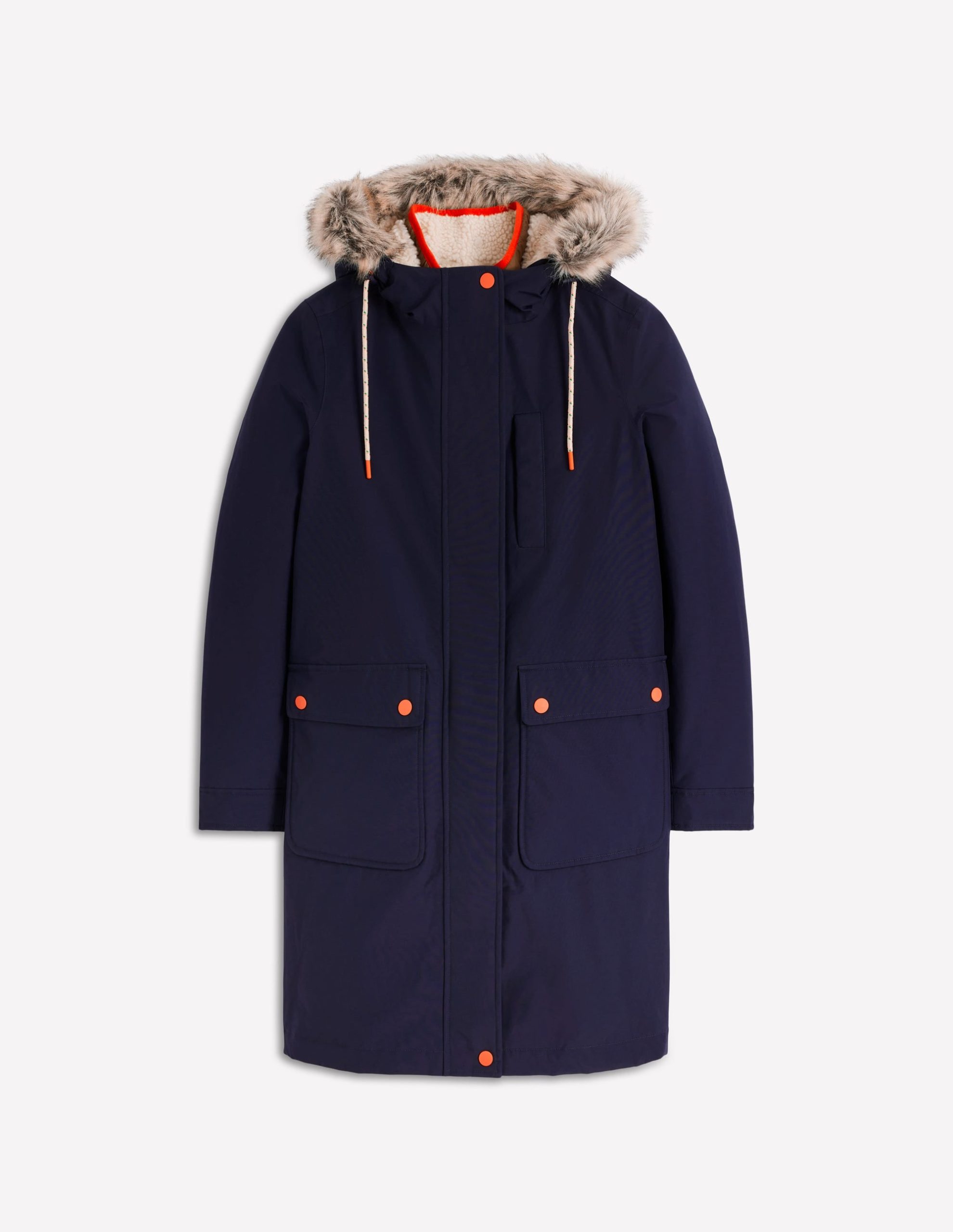 4-In-1 Hooded Parka-Navy. Green. Natural Borg - Image 7