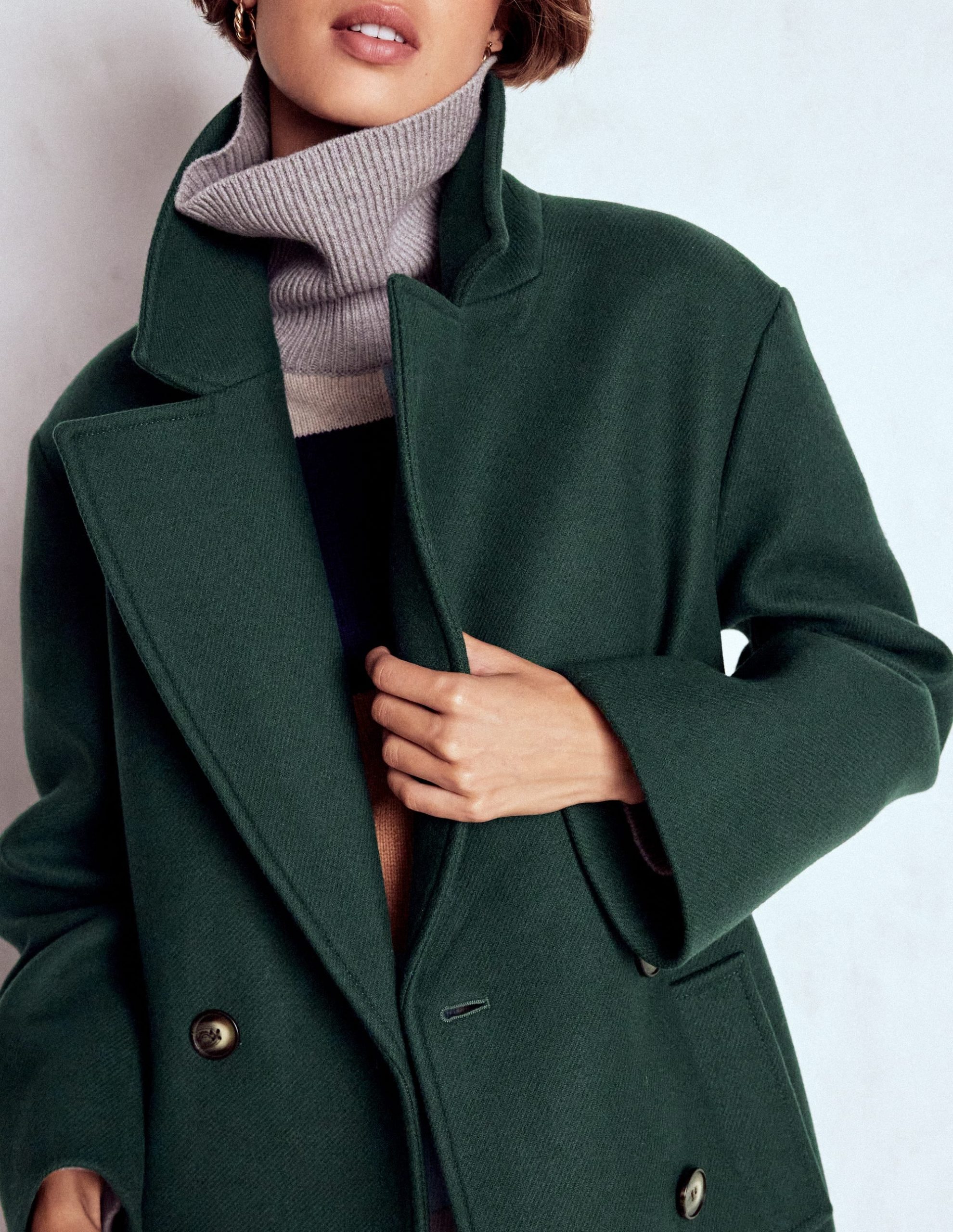 Cocoon Wool Coat-Emerald Night - Image 2