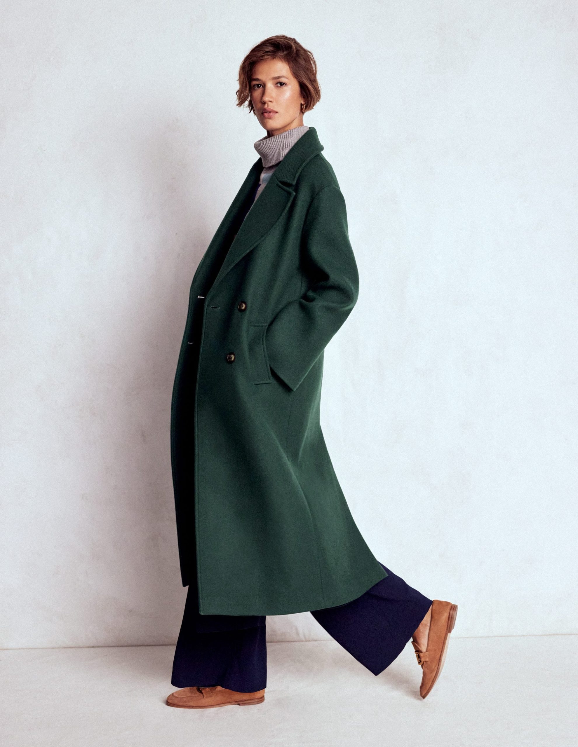 Cocoon Wool Coat-Emerald Night - Image 4