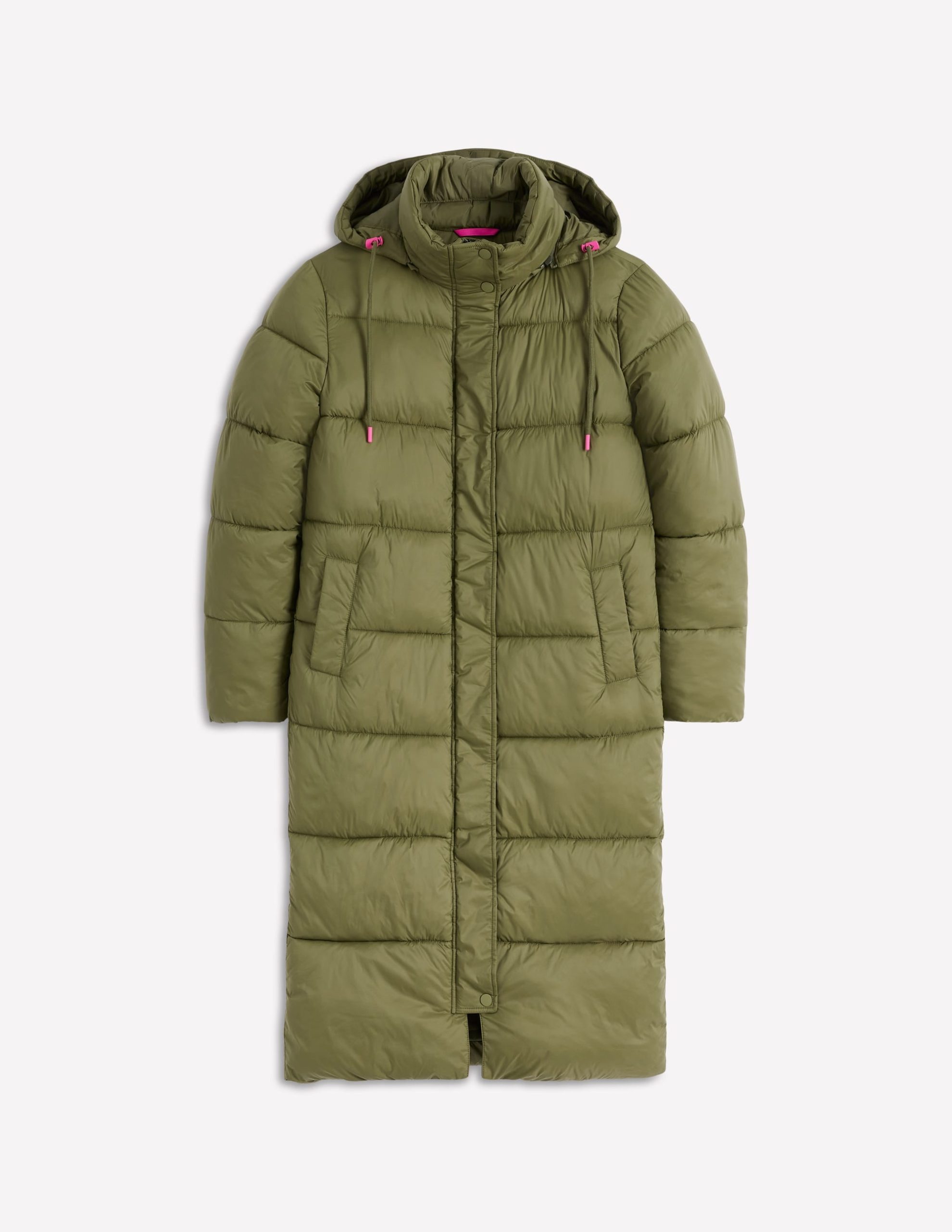 Longline Padded Coat-Woodland Green - Image 7