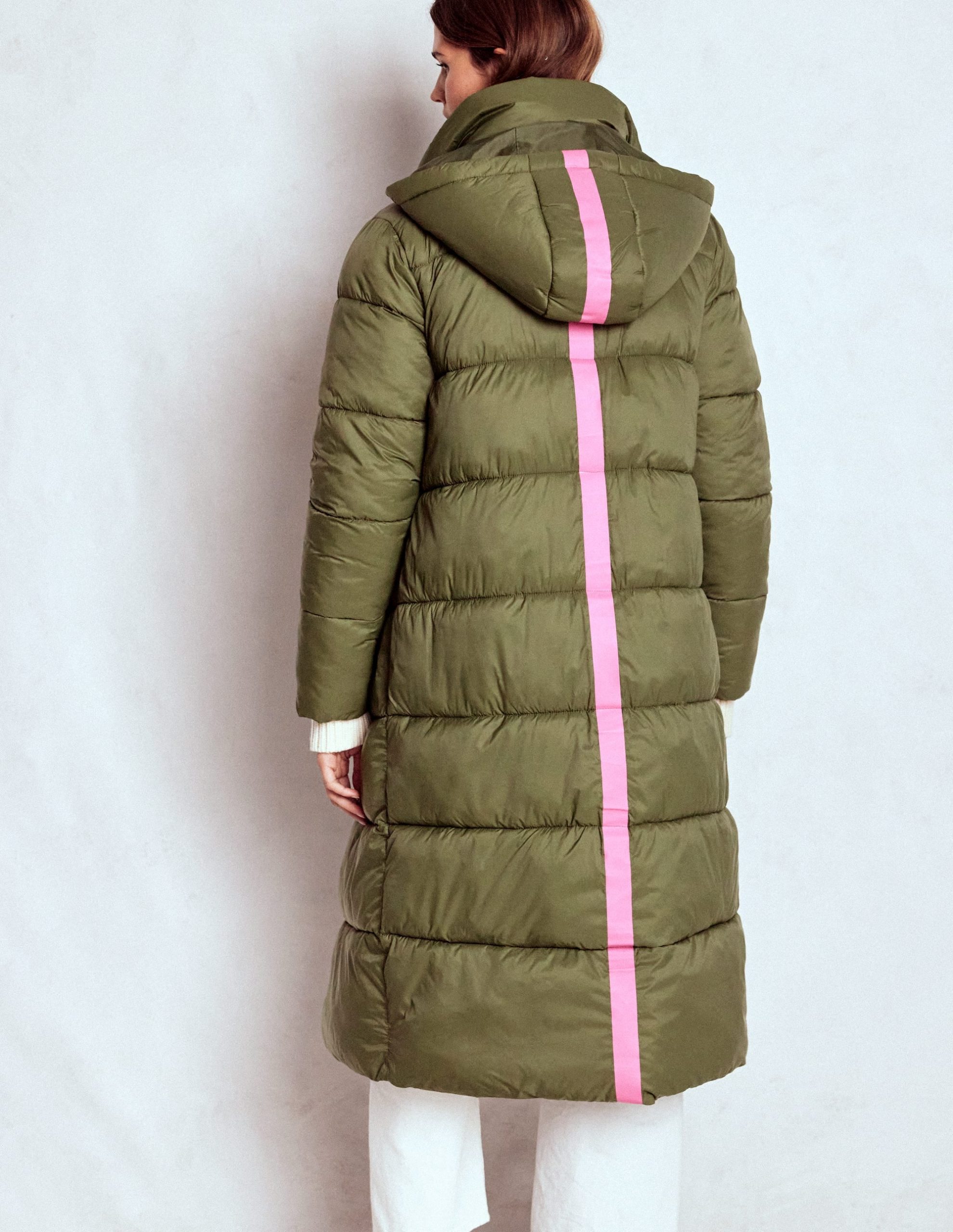 Longline Padded Coat-Woodland Green - Image 4