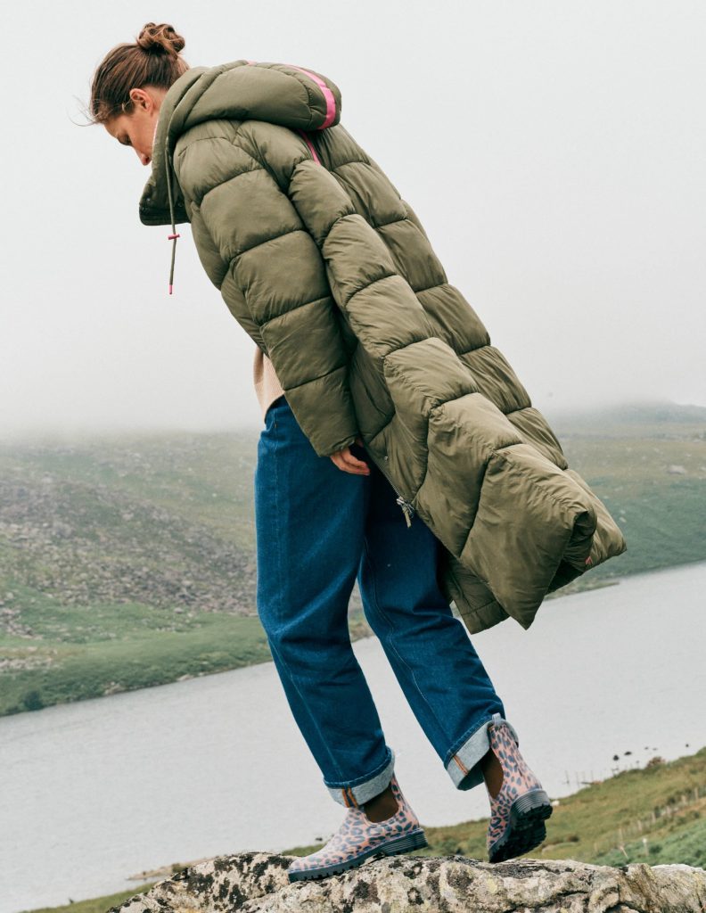 Longline Padded Coat-Woodland Green