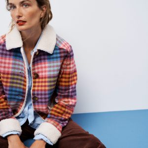 Stirling Check Coat-Rainbow Blanket Multigingham