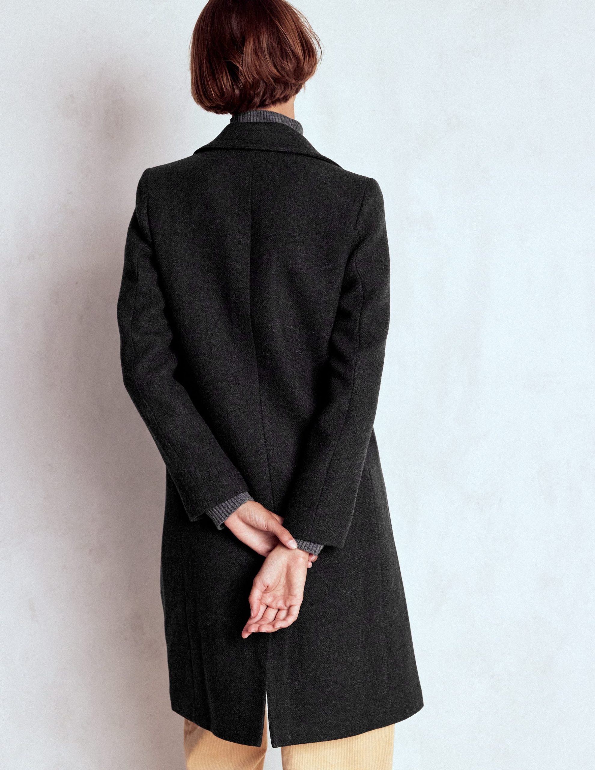 Newport Wool Coat-Charcoal Marl - Image 3