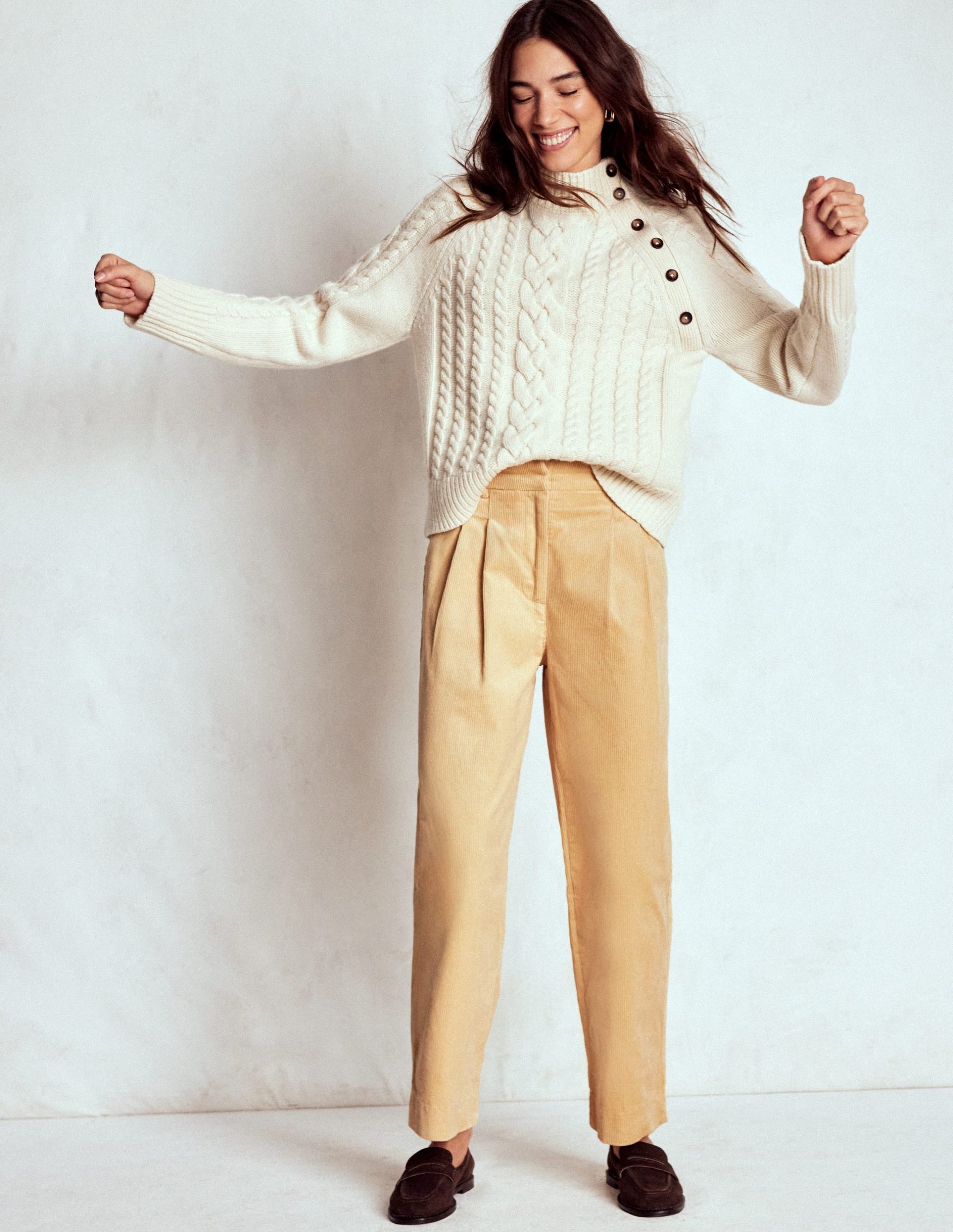 Bloomsbury Cord Pants-Stone